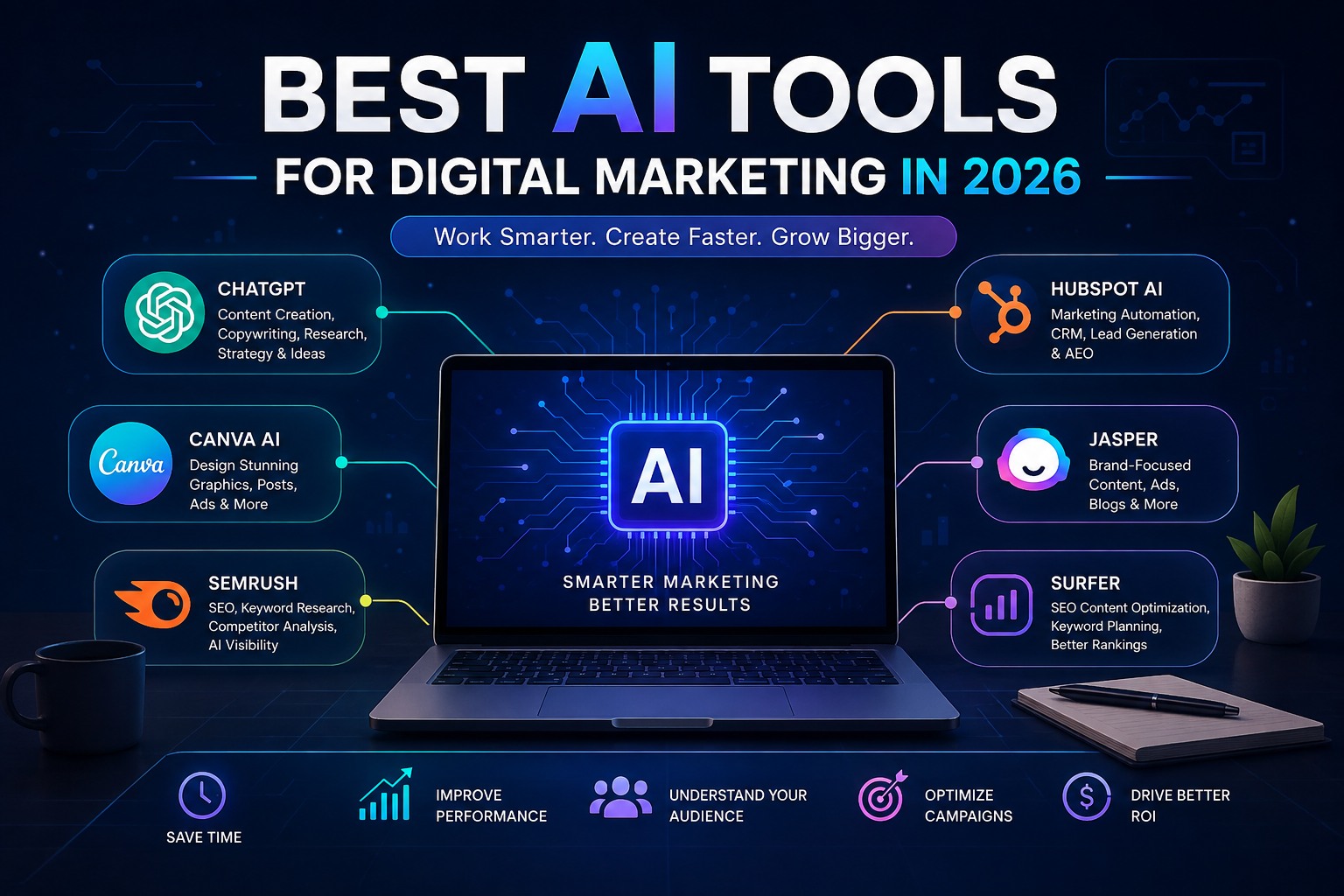 Best AI tools for digital marketing in 2026.